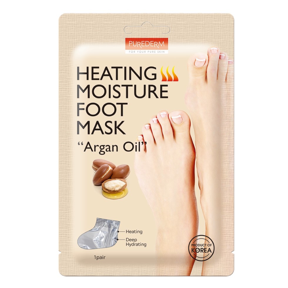 purederm-heating-moisture-foot-mask-argan-oil-1pair-985 ماسک پا پیوردرم Purederm Heating حاوی روغن آرگان - Image 1
