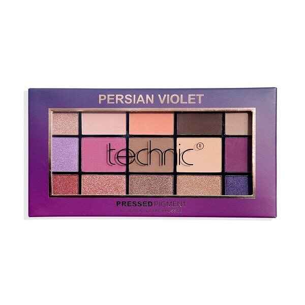 Technic-Pressed-Pigment-Eyeshadow-Palette-Persian-Violet-4 پالت سایه چشم ۱۵ رنگ تکنیک Persian Violet حجم 30 گرم - Image 1