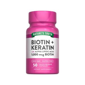 مکمل بیوتین کراتین نیچرز تروث 50 عددی